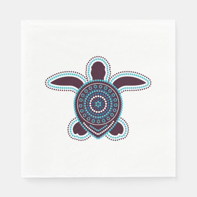 Australian Aboriginal Art Turtle Pappersservett (Framsidan)