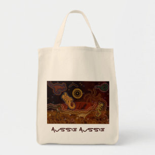 Australian Aboriginal Aussie Desert Art Bag Tygkasse