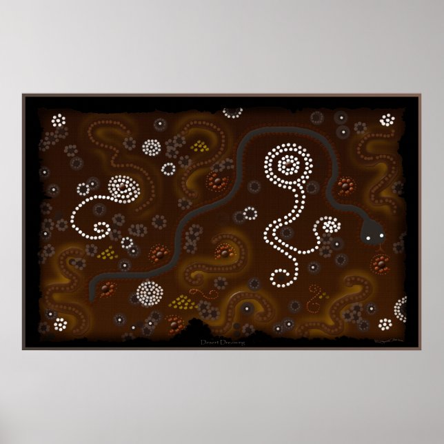 Australian Aboriginal Desert Art Poster (Framsidan)