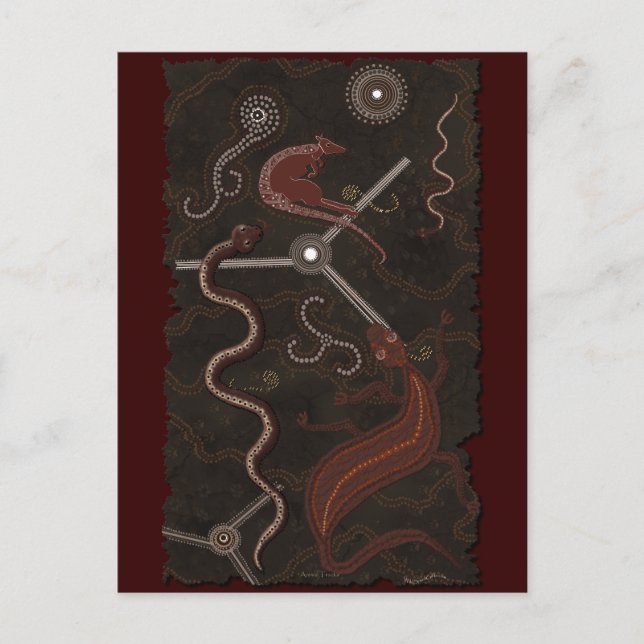 Australian Aboriginal Desert Art-vykort Vykort (Framsida)