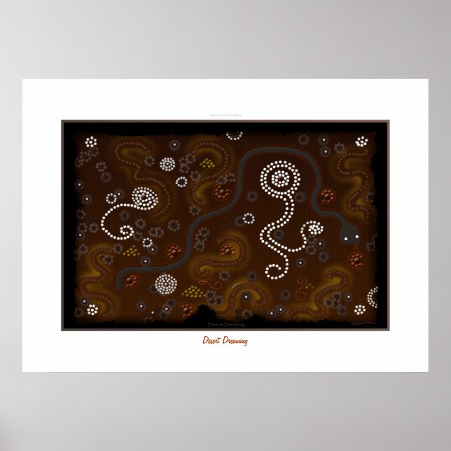 Australian Aboriginal Desert Dreaming Art Poster (Framsidan)