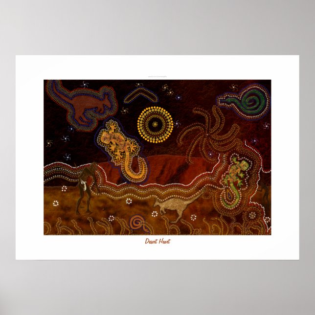 Australian Aboriginal Desert Heart Poster (Framsidan)