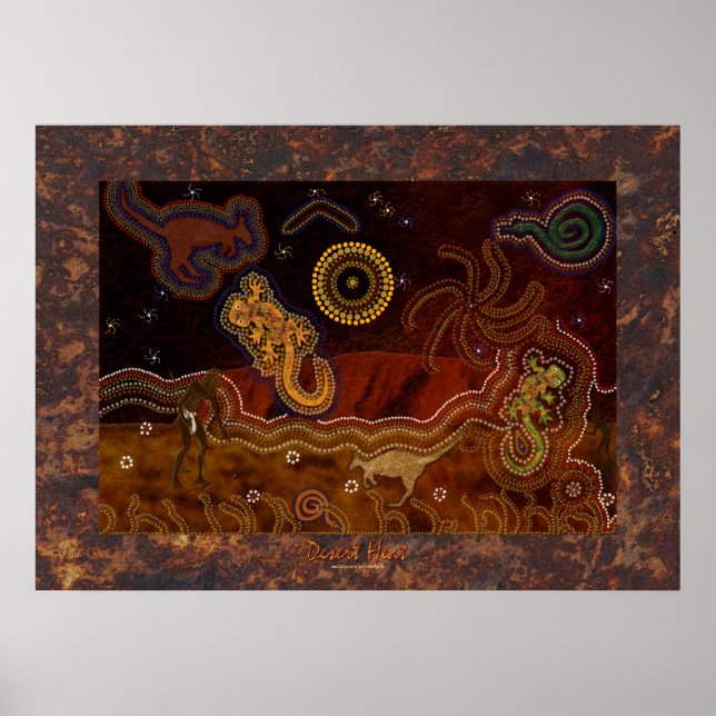 Australian Aboriginal Desert Heat Poster (Framsidan)