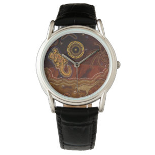 Australian Aboriginal Desert Outback Tema Art II Armbandsur