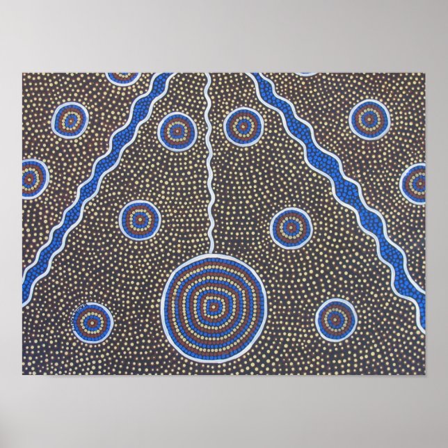 Australian Aboriginal Dot Painting Art Poster (Framsidan)