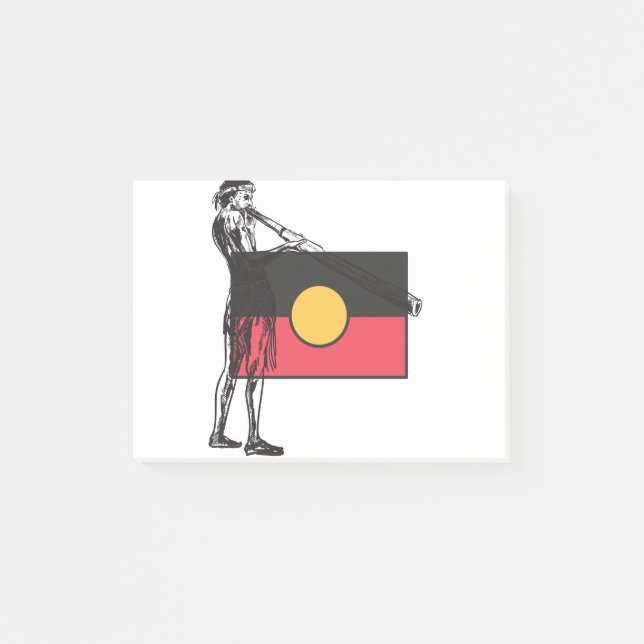 Australian Aboriginal Flag And Aborigin Post-it Block (Framsida)