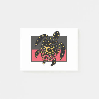 Australian Aboriginal Flag And Sea Turtle Post-it Block