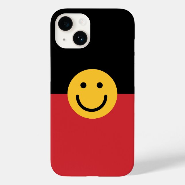 Australian Aboriginal flagga med Smile ansikte (Baksida)