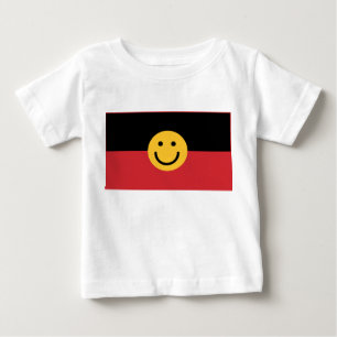 Australian Aboriginal flagga med Smile ansikte T Shirt