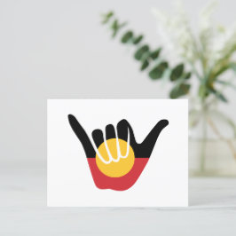 Australian Aboriginal Flagga Shaka-skylt lös Helg Vykort