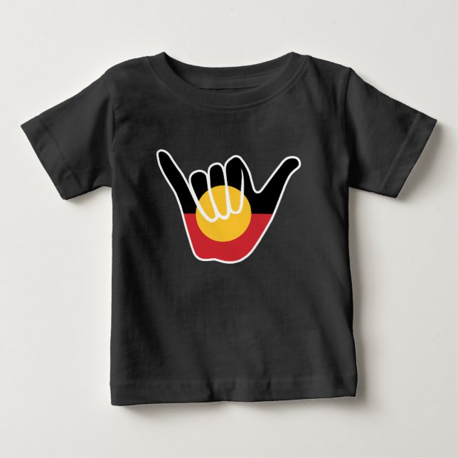 Australian Aboriginal Flagga Shaka-skylt lös T Shirt (Framsida)