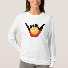 Australian Aboriginal Flagga Shaka-skylt lös T Shirt