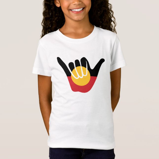 Australian Aboriginal Flagga Shaka-skylt lös T Shirt (Framsida)