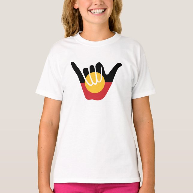Australian Aboriginal Flagga Shaka-skylt lös T Shirt (Framsida)