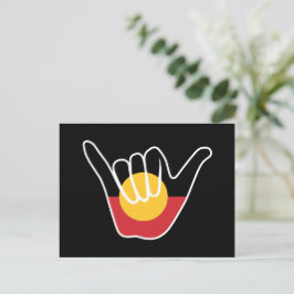 Australian Aboriginal Flagga Shaka-skylt lös Vykort