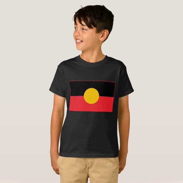 Australian Aboriginal flagga T Shirt (Hel framsida)