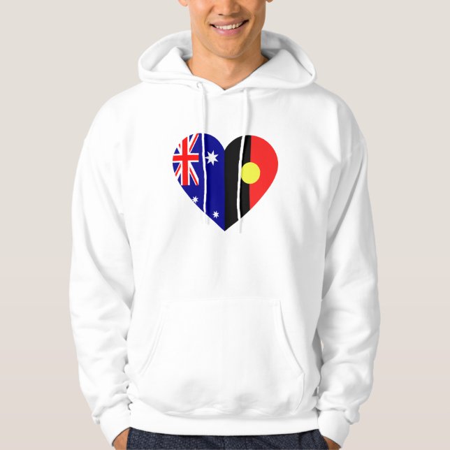Australian Aboriginal Heart Flaggor Hoodie (Framsida)