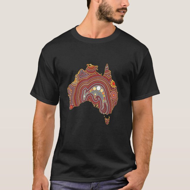 Australian Aboriginal Indegineous Aussie T Shirt (Framsida)