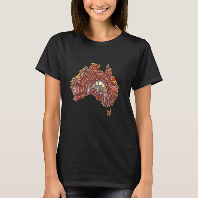 Australian Aboriginal Indegineous Aussie T Shirt (Framsida)