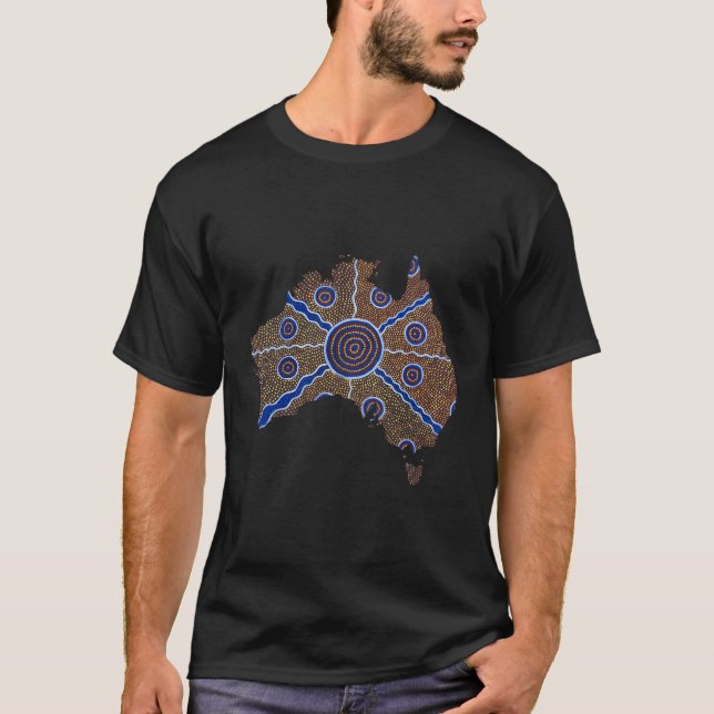Australian Aboriginal Indeginous Aussie T Shirt (Framsida)