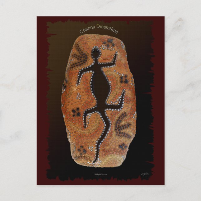 Australian Aboriginal Lizard Goanna Dreaming Card Vykort (Framsida)