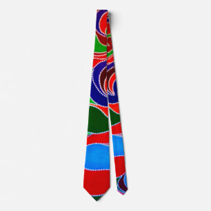 Australian Aboriginal Rainbow Dreamtime Tie Slips