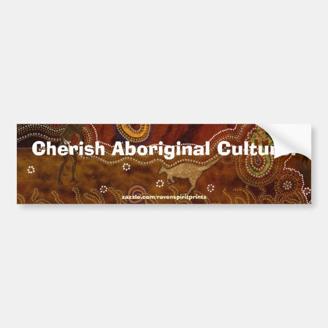 Australian Aboriginal Stil Art Bumper Sticker Bildekal (Framsidan)