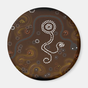 Australian Aboriginal Stil Desert Art Magnet