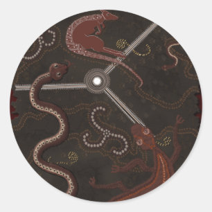 Australian Aboriginal Stil Desert Art Stickers Runt Klistermärke