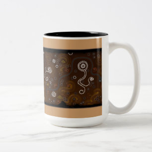 Australian Aboriginal Stil Desert Art Två-Tonad Mugg