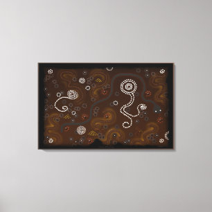 Australian Aboriginal-stil Outback Desert Art Canvastryck