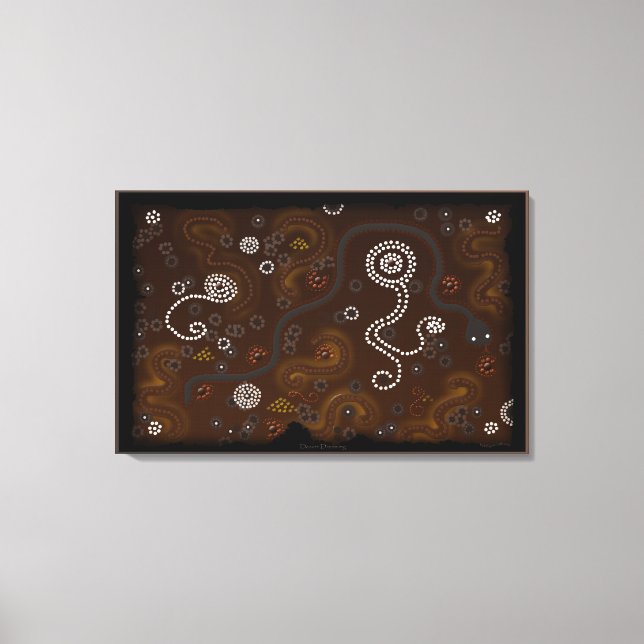 Australian Aboriginal-stil Outback Desert Art Canvastryck (Framsida)