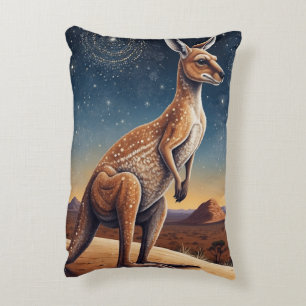 Australian Aboriginal-themed Kangaroo Scene Prydnadskudde