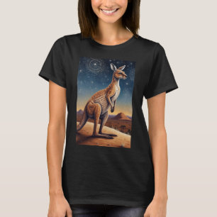 Australian Aboriginal-themed Kangaroo Scene T Shirt