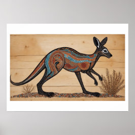 Australian Aboriginal-themed Sunset on a Lake Poster