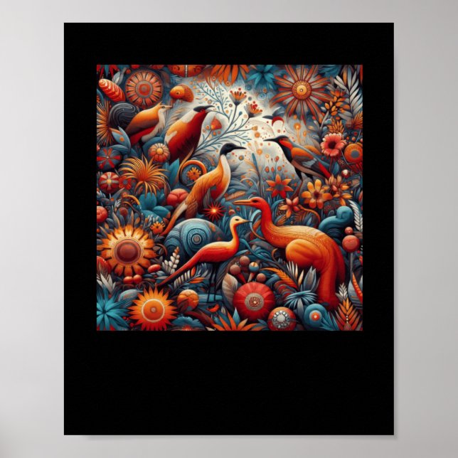 Australian Aboriginal Tribes Wall Art Sticker Poster (Framsidan)