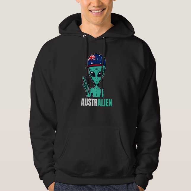 Australian Alien Australia Flag Aussie Hoodie (Framsida)