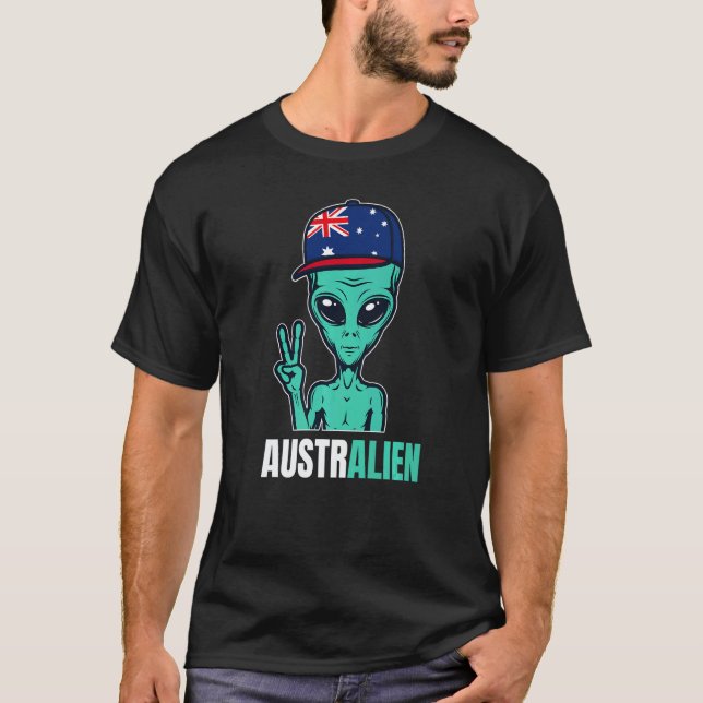 Australian Alien Australia Flag Aussie T Shirt (Framsida)