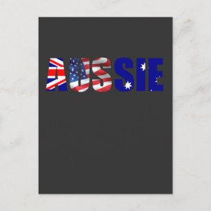 Australian American Flagga usa Proud 4 juli Vykort