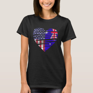Australian American Grown Heart USA Patriot Herita T Shirt
