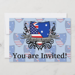 Australian-American Shield Flagga Inbjudningar