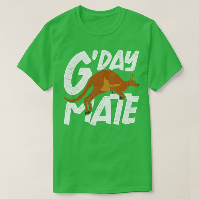 Australian Animal Backpacker Marsupial Kangaroo T Shirt (Design framsida)