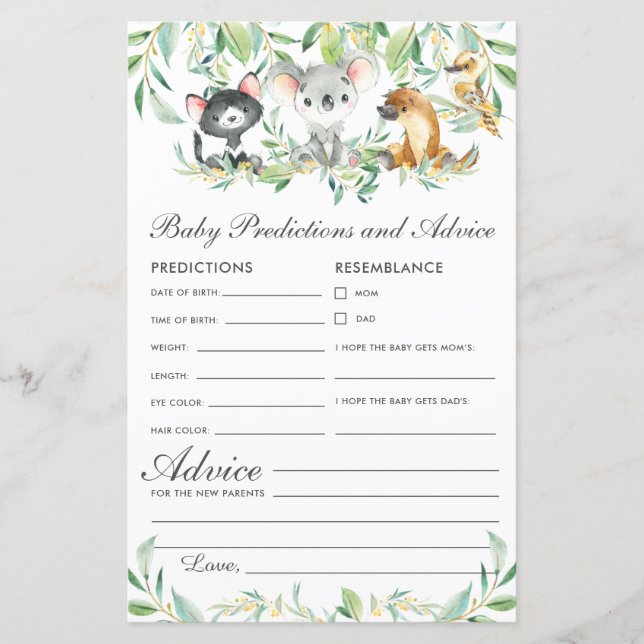 Australian Animals Baby Predictions and Advice (Framsida)