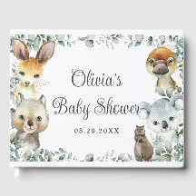 Australian Animals Greenery Neutralt Baby Shower