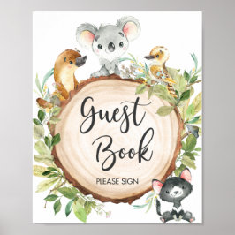 Australian Animals Greenery Shower Guest Bok-tecke Poster