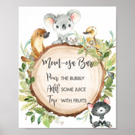 Australian Animals Greenery Shower Mamma-osa Pub Poster