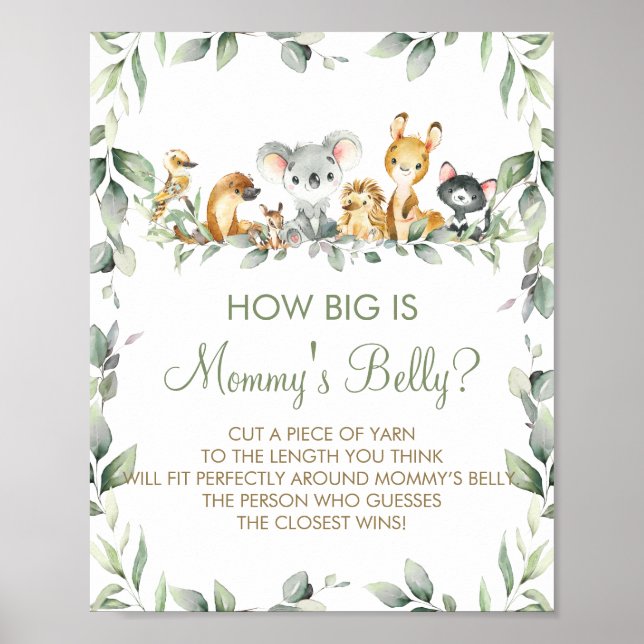 Australian Animals How Big is Mamma Belly Game Poster (Framsidan)