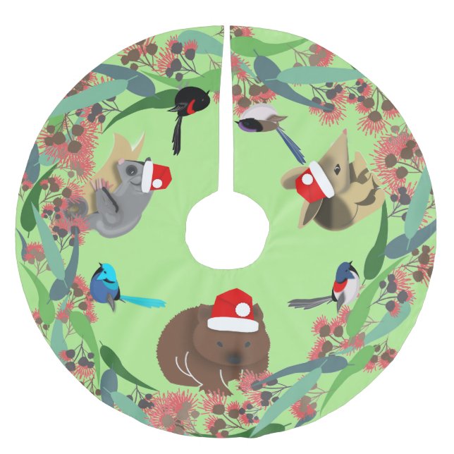 Australian Animals Julgransmatta Borstad Polyester (Framsidan)