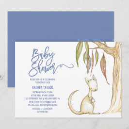 Australian Animals | Kangaroo & Joey Baby Shower Inbjudningar