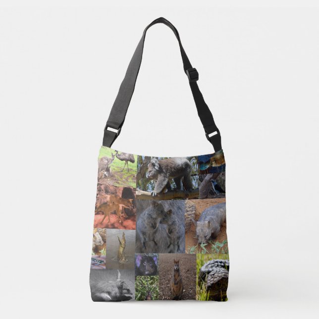 Australian Animals Photo Collage, Crossbody Bag Axelväska (Framsida)